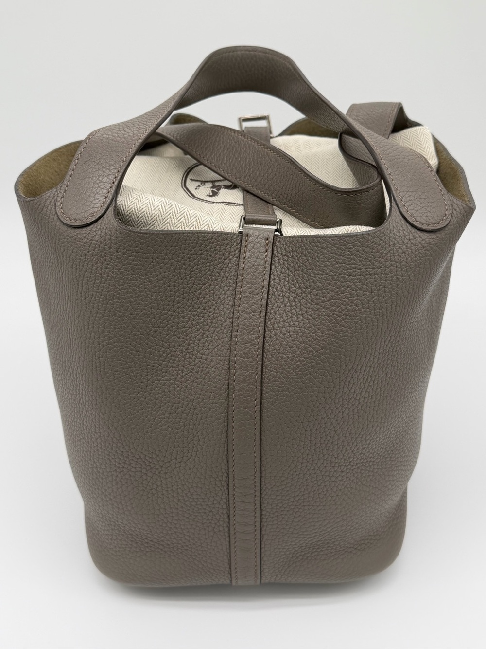 Hermes Picotin 22 Taupe Leather Tote Bag with Lock Detail (FULL SET) - Picture 3 of 14